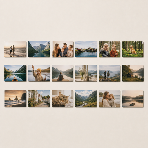 18 personlige fotomagneter